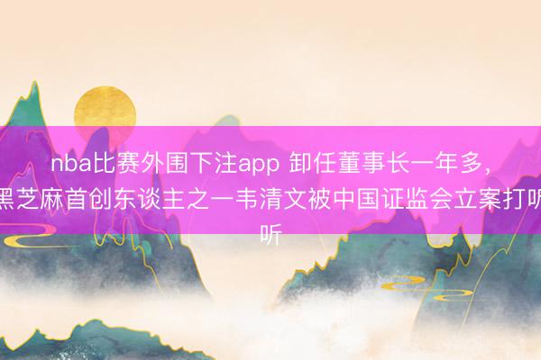 nba比赛外围下注app 卸任董事长一年多，黑芝麻首创东谈主之一韦清文被中国证监会立案打听